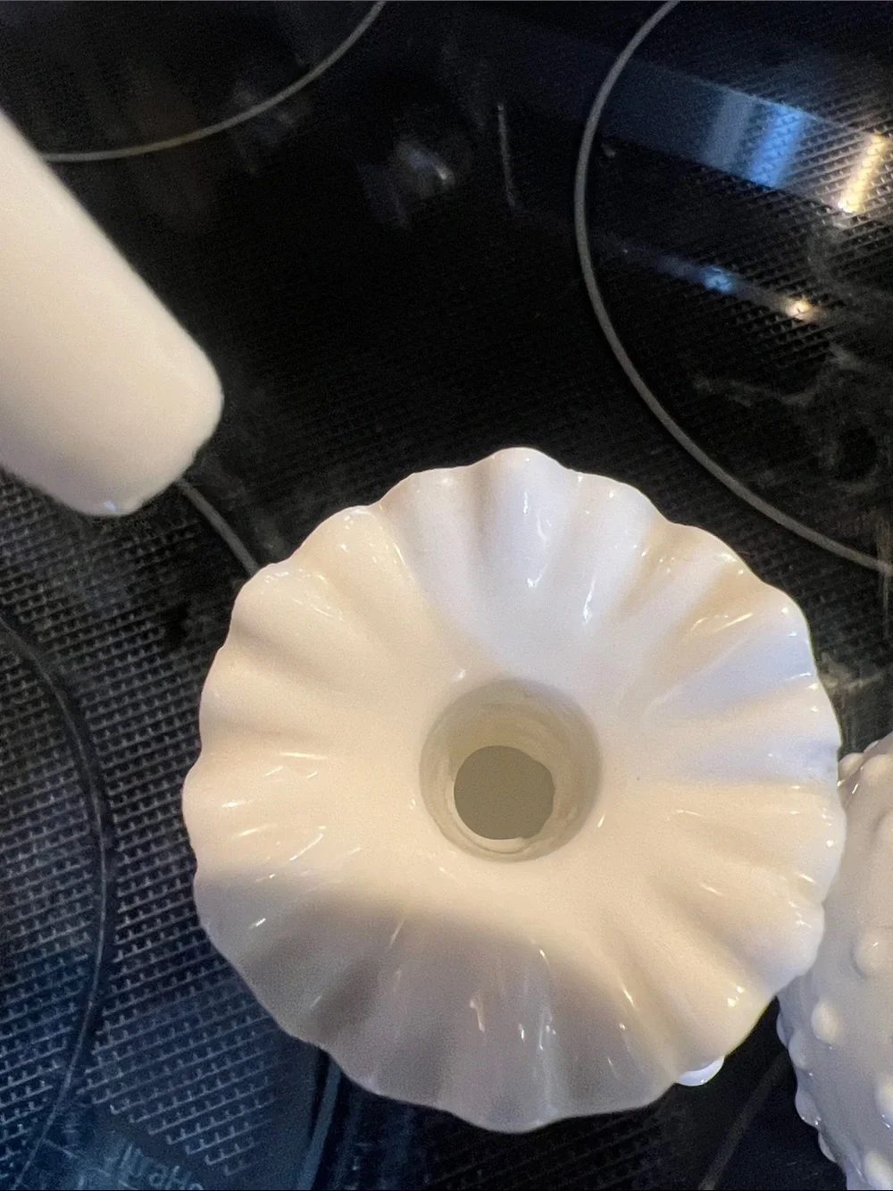 White Milk Ceramic Vanity Grape-Accent Decorative Set